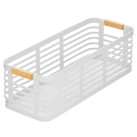 Metal Basket 16x6x5, White, Set of 2 | West Elm (US)