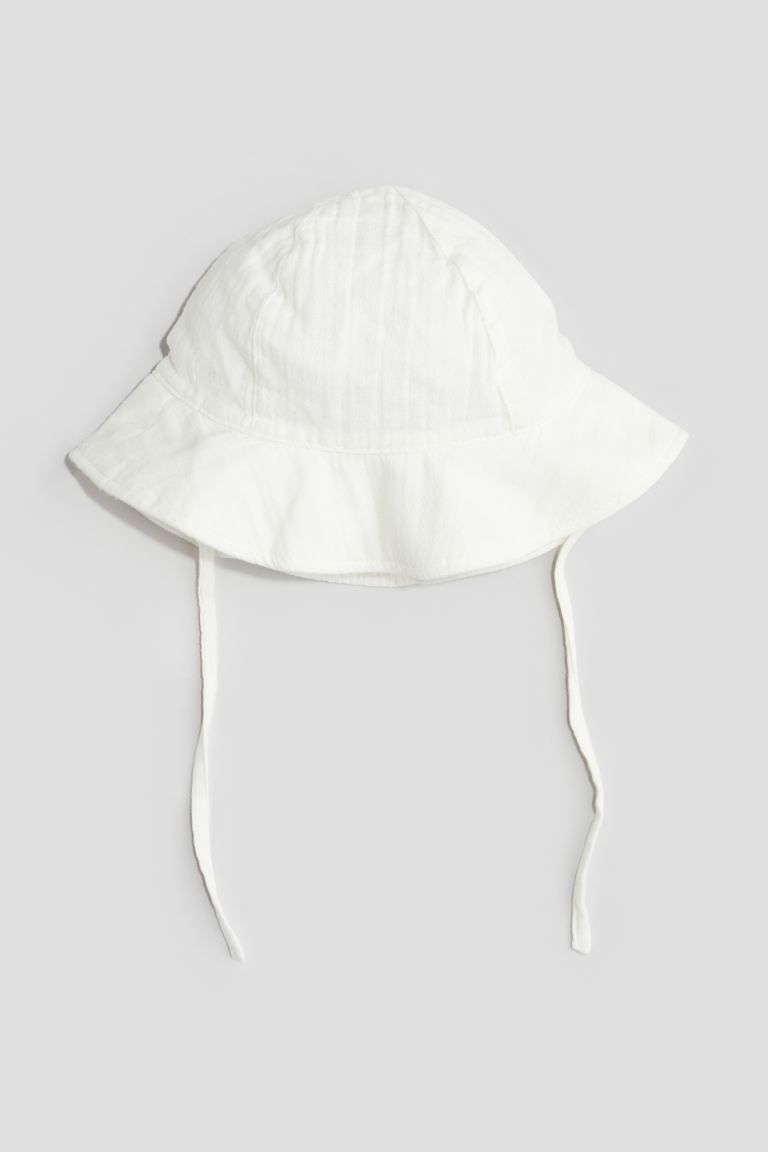 Cotton Muslin Sun Hat - White - Kids | H&M US | H&M (US + CA)