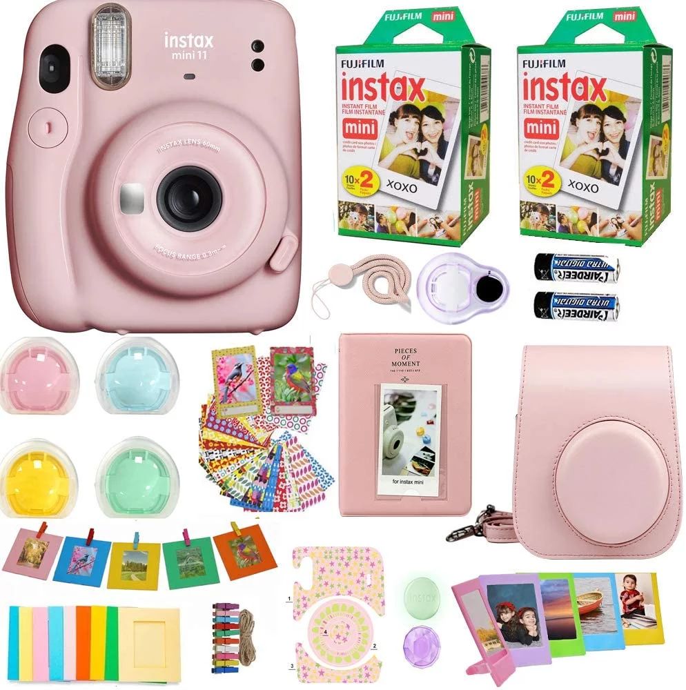Fujifilm Instax Mini 11 Instant Camera Blush Pink + Fuji Instax Film (40 Sheets)  Accessories Bun... | Walmart (US)
