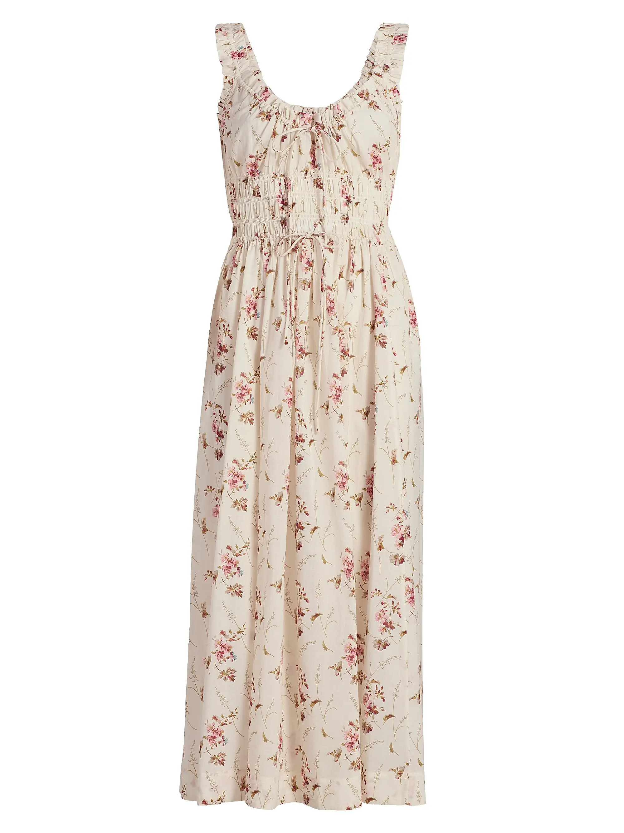 DÔEN Emmaretta Floral-Print Midi-Dress | Saks Fifth Avenue | Saks Fifth Avenue