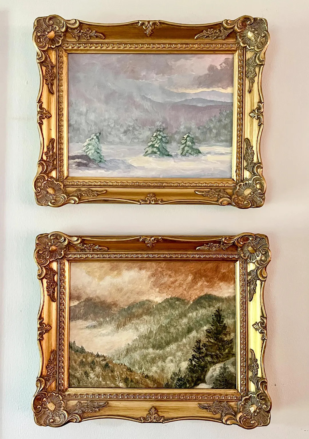 Pair of Gilt Framed Original Painting of Blue Ridge Mountains North Carolina - Etsy | Etsy (Global)