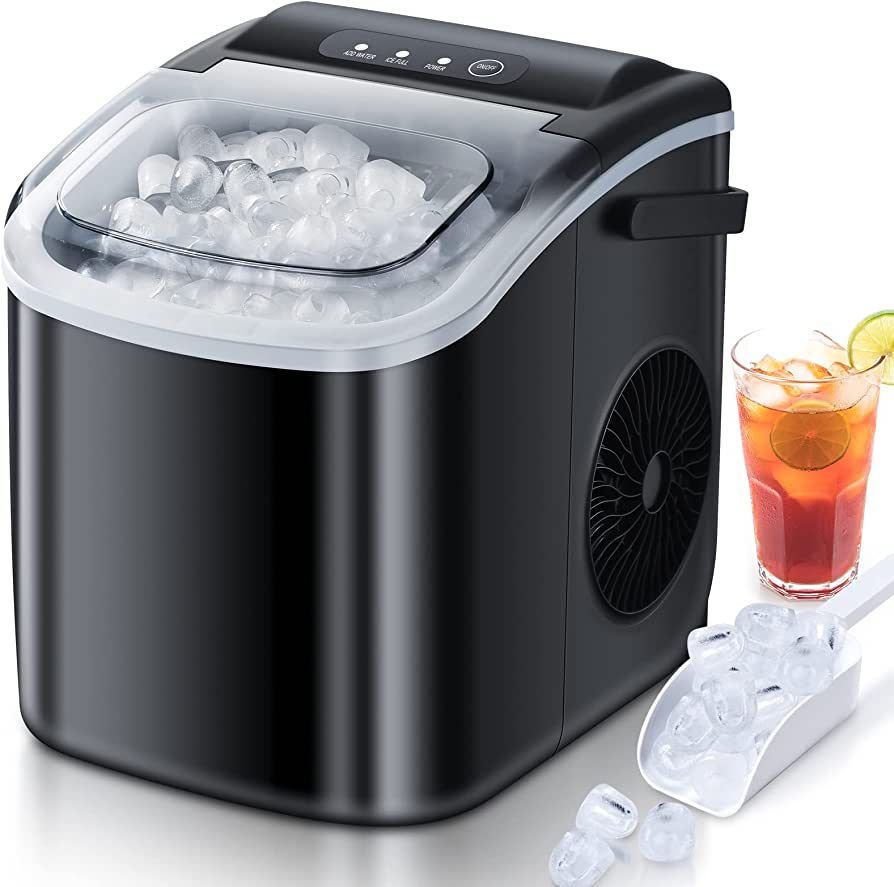 Countertop Ice Maker 6 Mins 9 Bullet Ice, 26.5lbs/24Hrs, Portable Ice Maker Machine with Self-Cl... | Amazon (US)