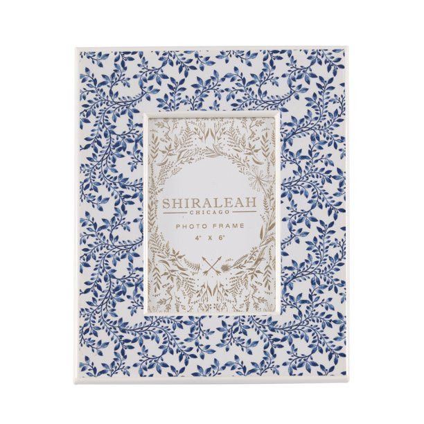 Shiraleah Blue Floral Eden 4X6 Picture Frame | Walmart (US)