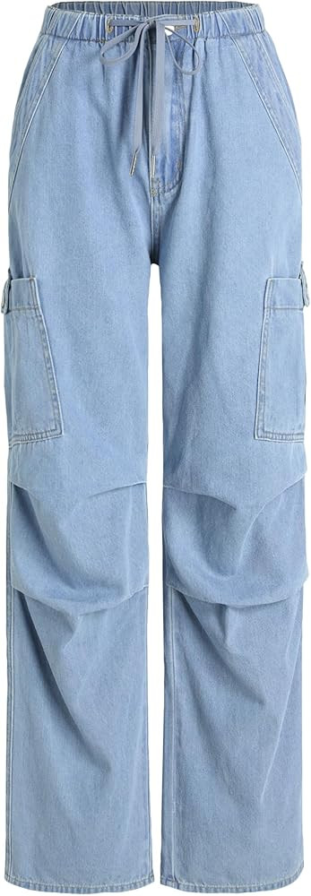 CIDER Denim Drawstring Cargo Pants | Amazon (US)