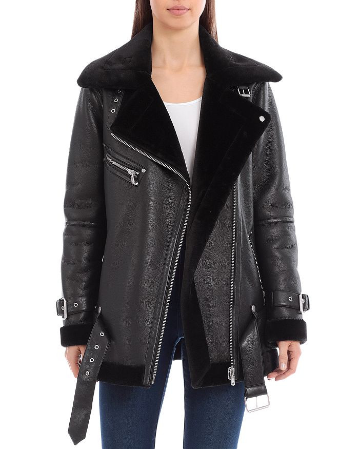 Oversized Faux Shearling Biker Jacket | Bloomingdale's (US)