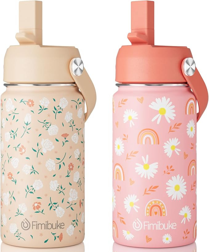 Fimibuke 14oz Kids Insulated Water Bottle, 18/8 Stainless Steel Kids Cups | BPA FREE Double Wall ... | Amazon (US)