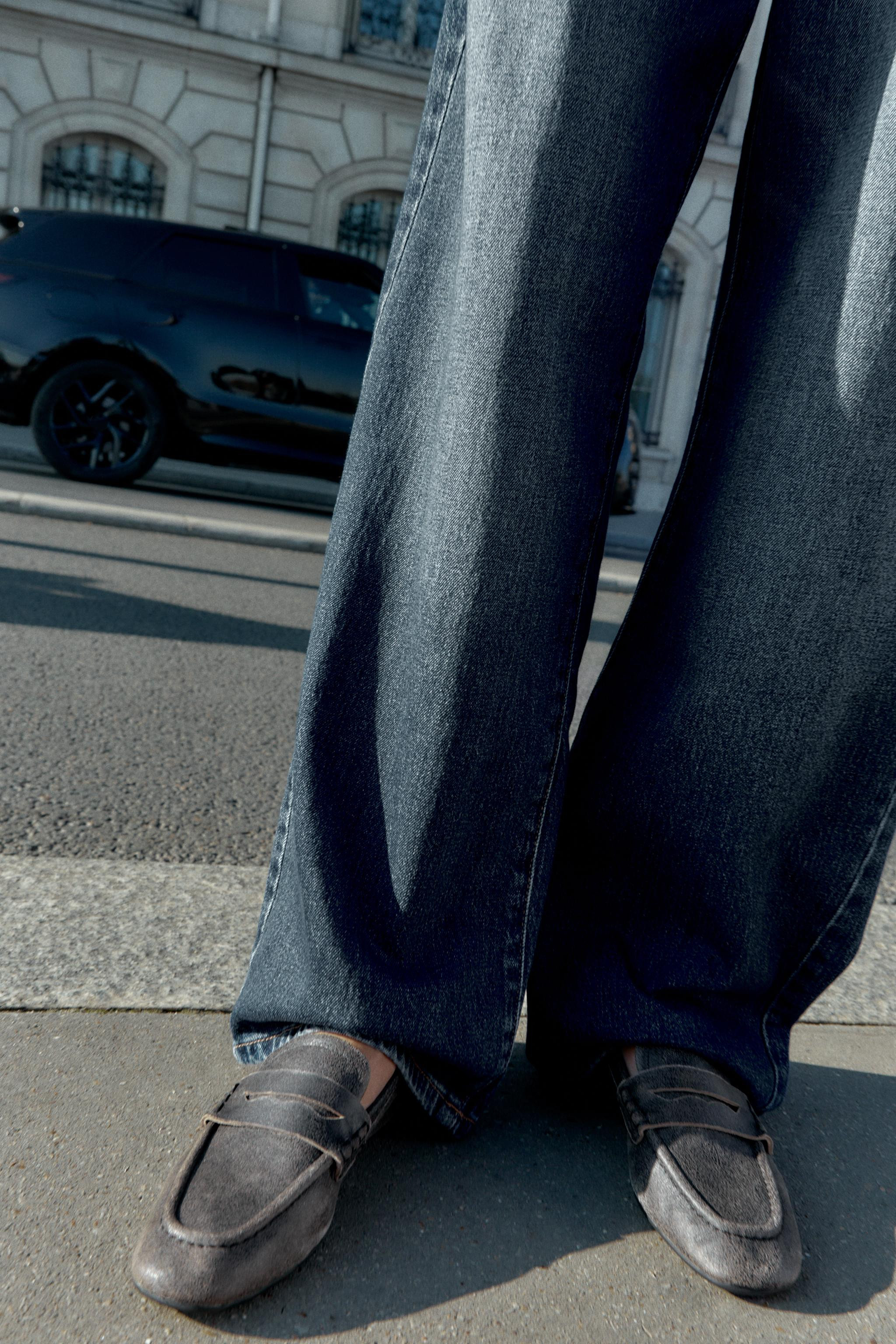 DISTRESSED LEATHER LOAFERS | Zara US