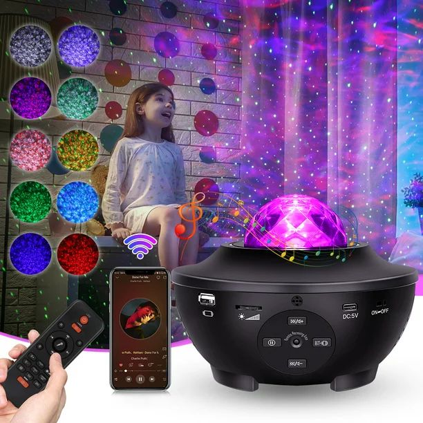 Tanbaby Starry Night Projector Light Romantic LED Galaxy Sky Music Player Lights Star Projection ... | Walmart (US)