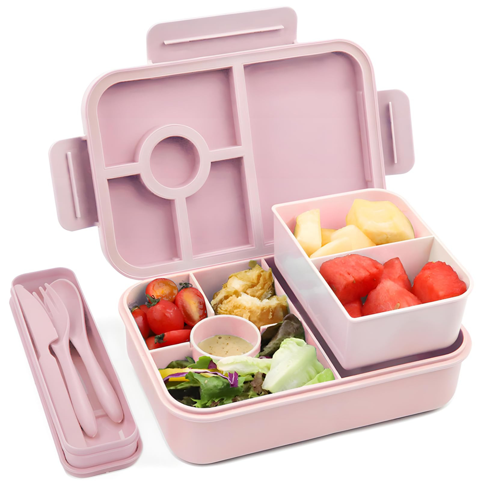 Bugucat Bento Lunch Box 1300ML With 4 Compartments and Cutlery - Leak-Proof Lunchbox for Kids and... | Amazon (UK)