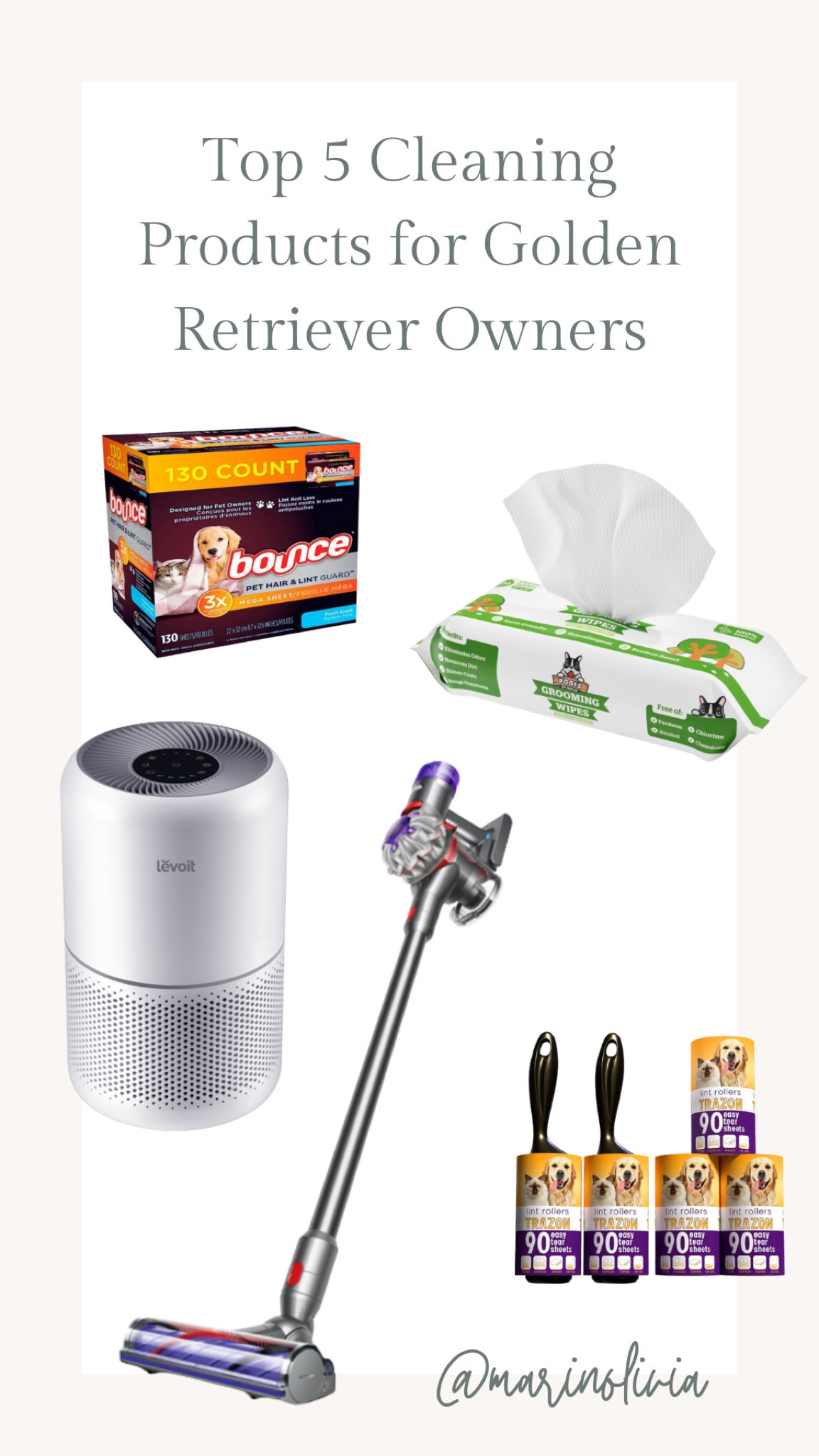 Top 5 must-have cleaning pet products for golden retriever dog owners. 

#LTKhome