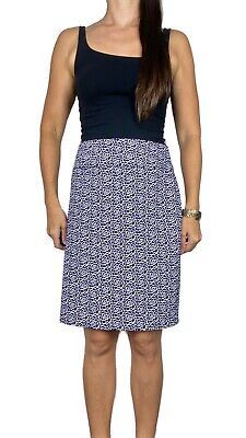 REVIEW Blue Cream Floral Textured Jacquard Knee Length Pencil Skirt Size 12-14 | eBay AU