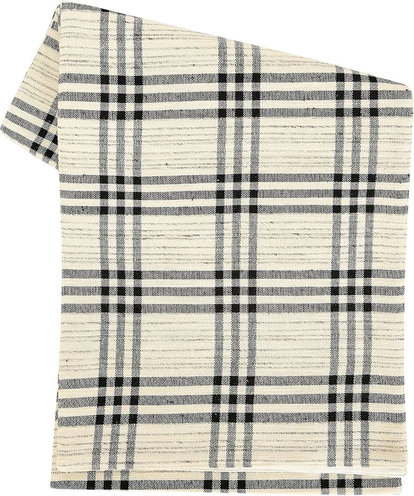 Creative Co-Op Black Plaid Woven Cotton and Wool Table Runner | Amazon (US)