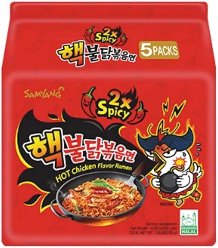 Samyang Buldak Spicy Ramen, Hot Chicken Ramen, Korean Stir-Fried Instant Noodle, 2X Spicy, 1 Bag ... | Amazon (US)