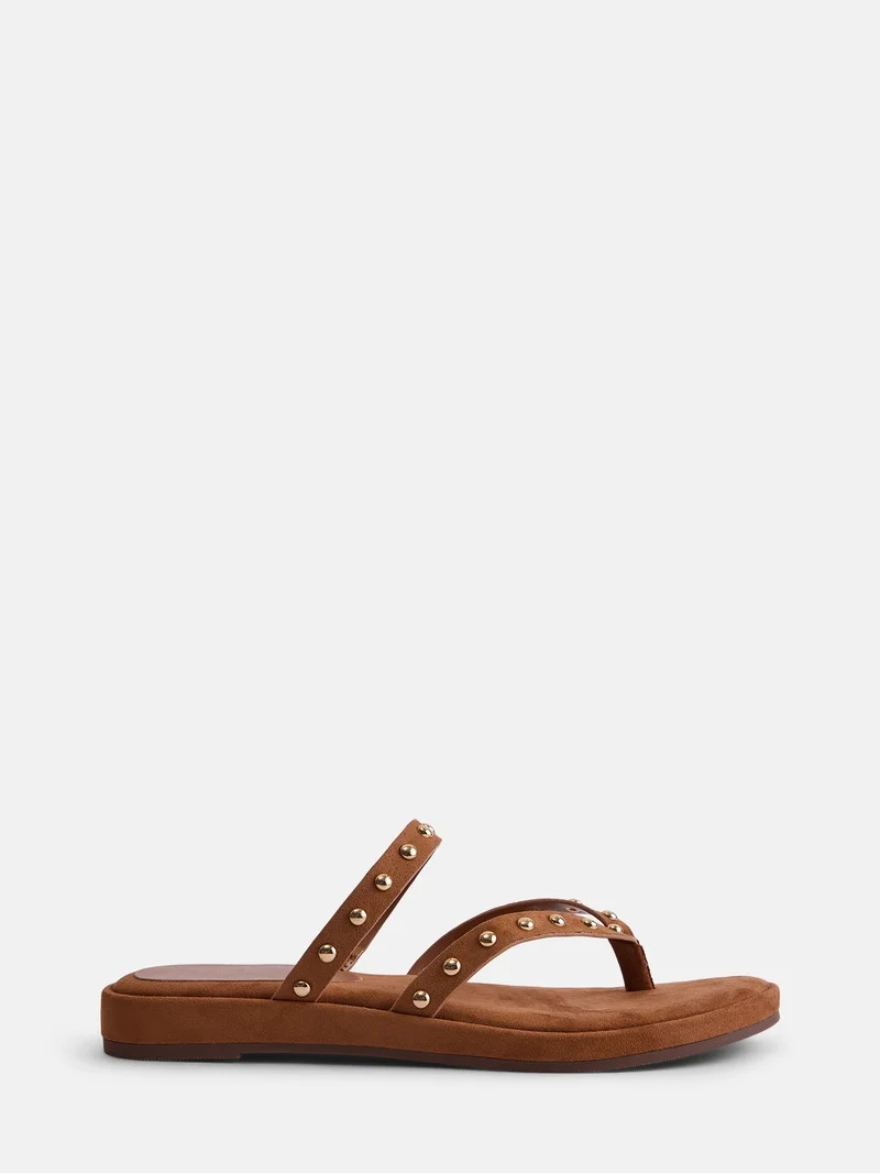 Time and Tru Women's Studded Flip Flop Sandals | Walmart (US)