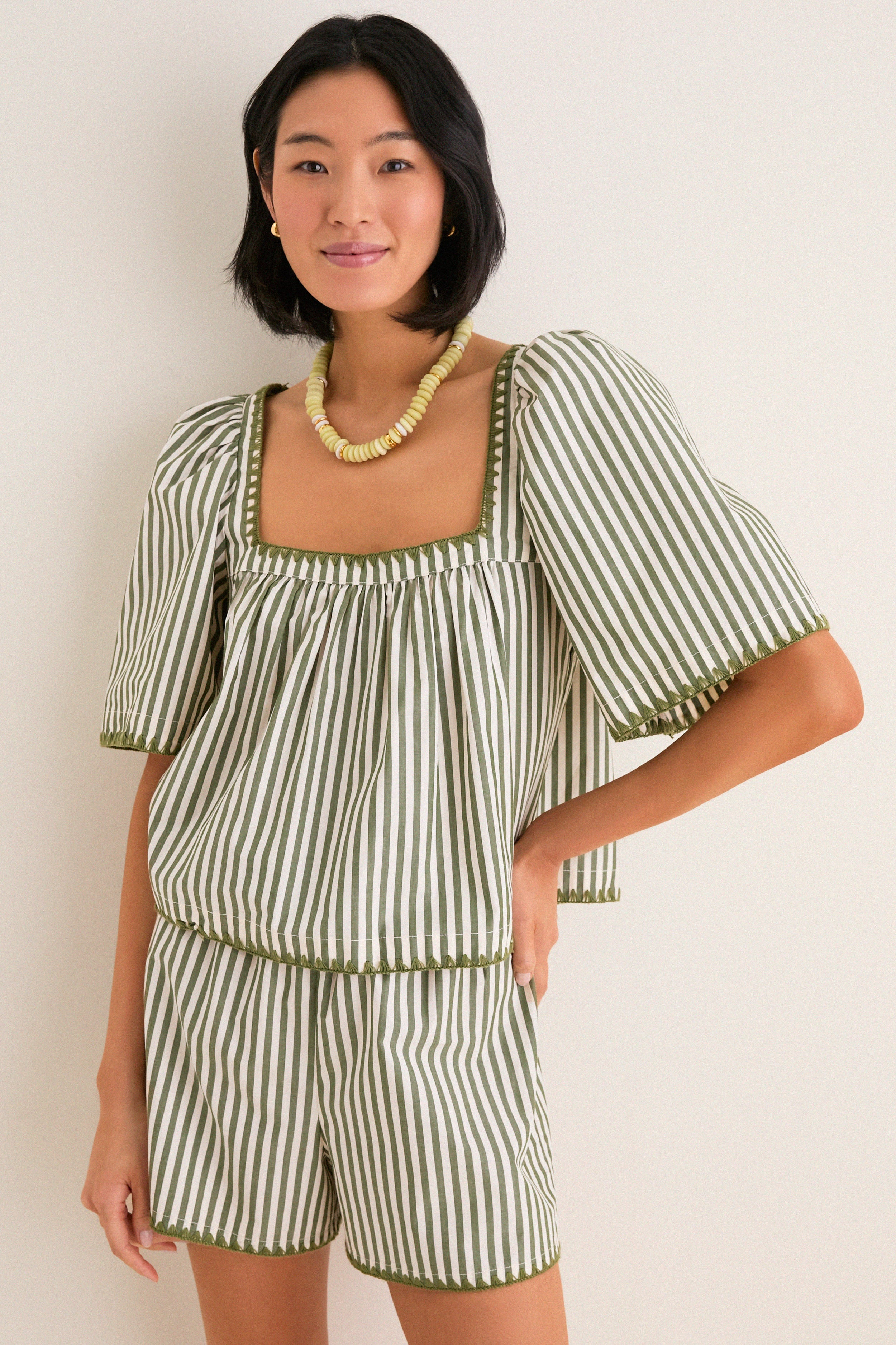 Jardin Stripe Whipstitch Viviana Top | Tuckernuck (US)