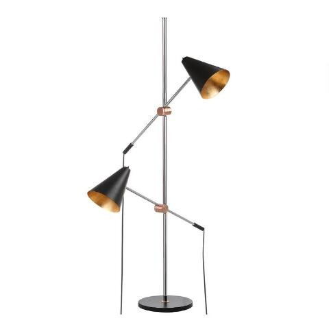 Metal Adjustable 2 Light Reed Floor Lamp | World Market