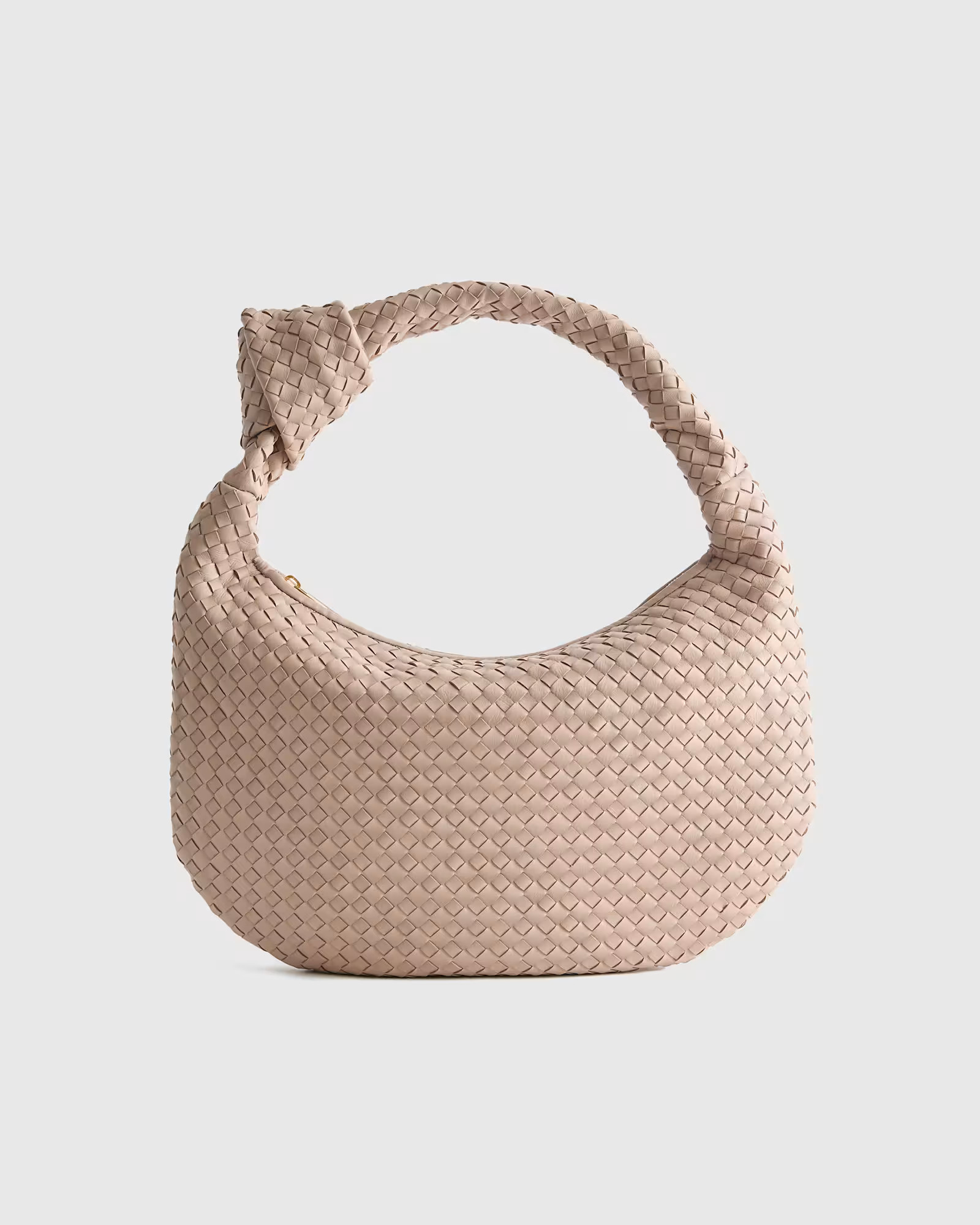 Italian Leather Handwoven Slouchy Shoulder Bag in Taupe | Quince