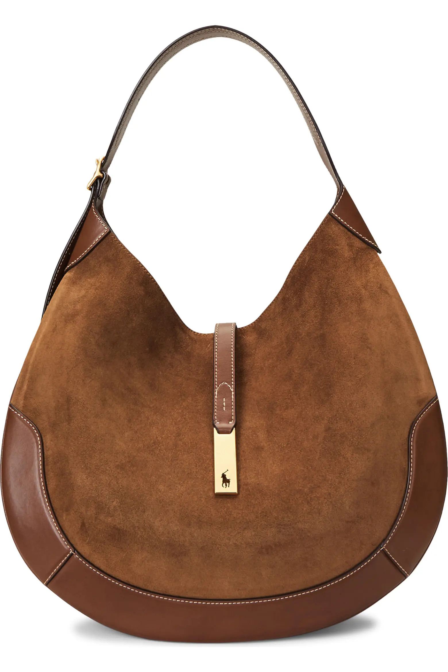 Polo Ralph Lauren Polo ID Suede & Leather Shoulder Bag (Women) | Nordstrom | Nordstrom