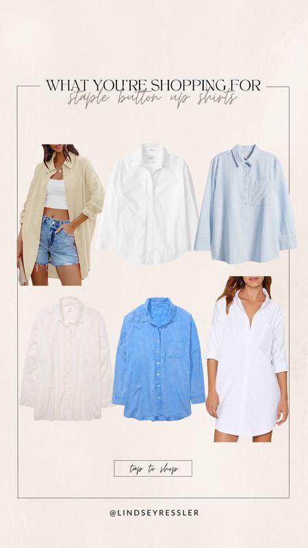 What You’re Shopping For: Staple Button Up Shirts

Amazon fashion, oversized shirt, button down shirt, closet staples, neutral fashion, minimalist wardrobe 

#LTKunder50 #LTKstyletip #LTKxPrimeDay