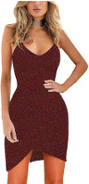 Click for more info about Zalalus Women's Elegant Spaghetti Straps Deep V Neck Sleeveless Bodycon Party Dress