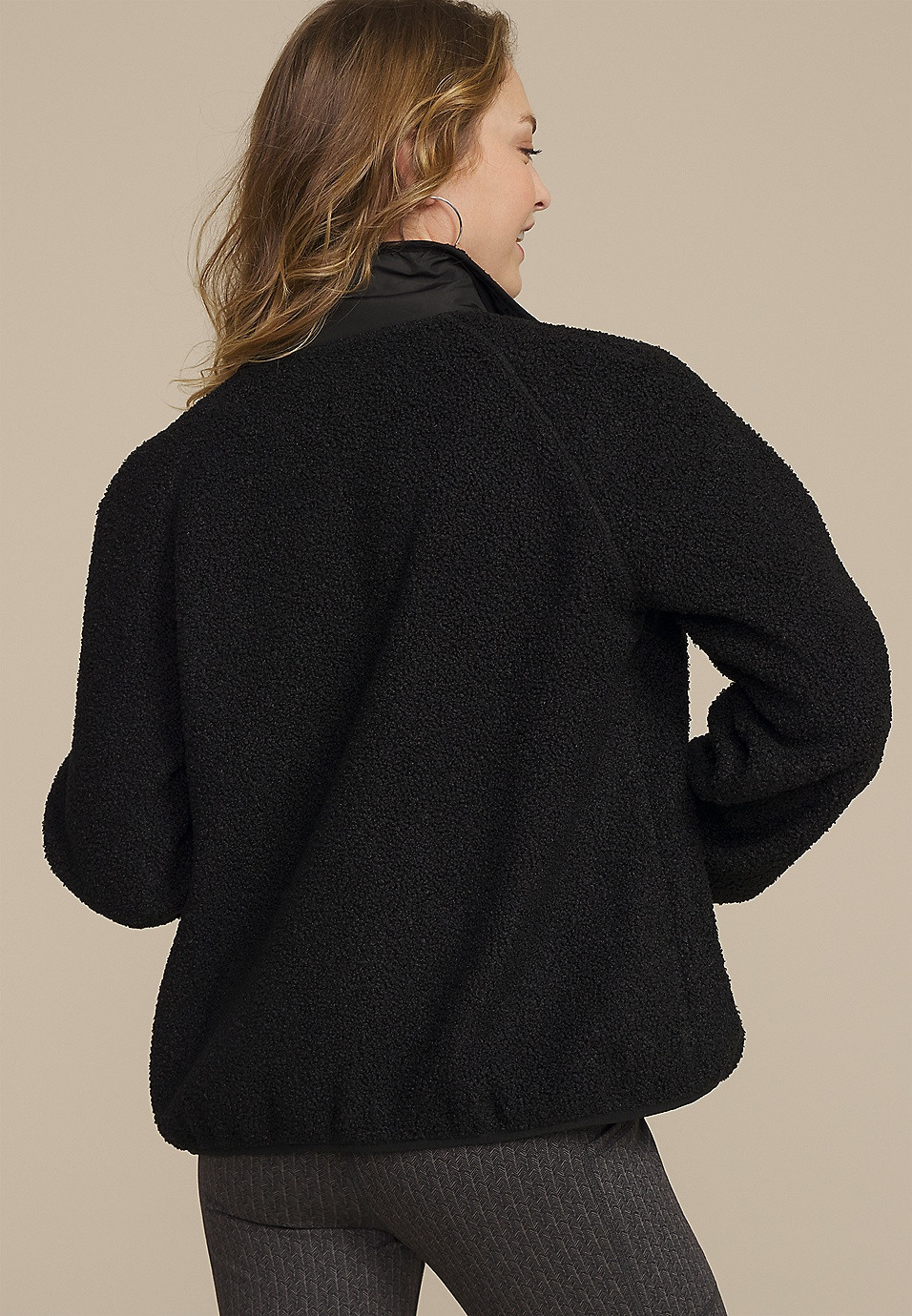 Sherpa Snap Button Front Jacket | Maurices