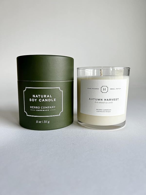 Handmade Natural Soy Candle - Jenna Sue Design | Autumn Harvest hand poured 11 oz tumbler candle ... | Amazon (US)