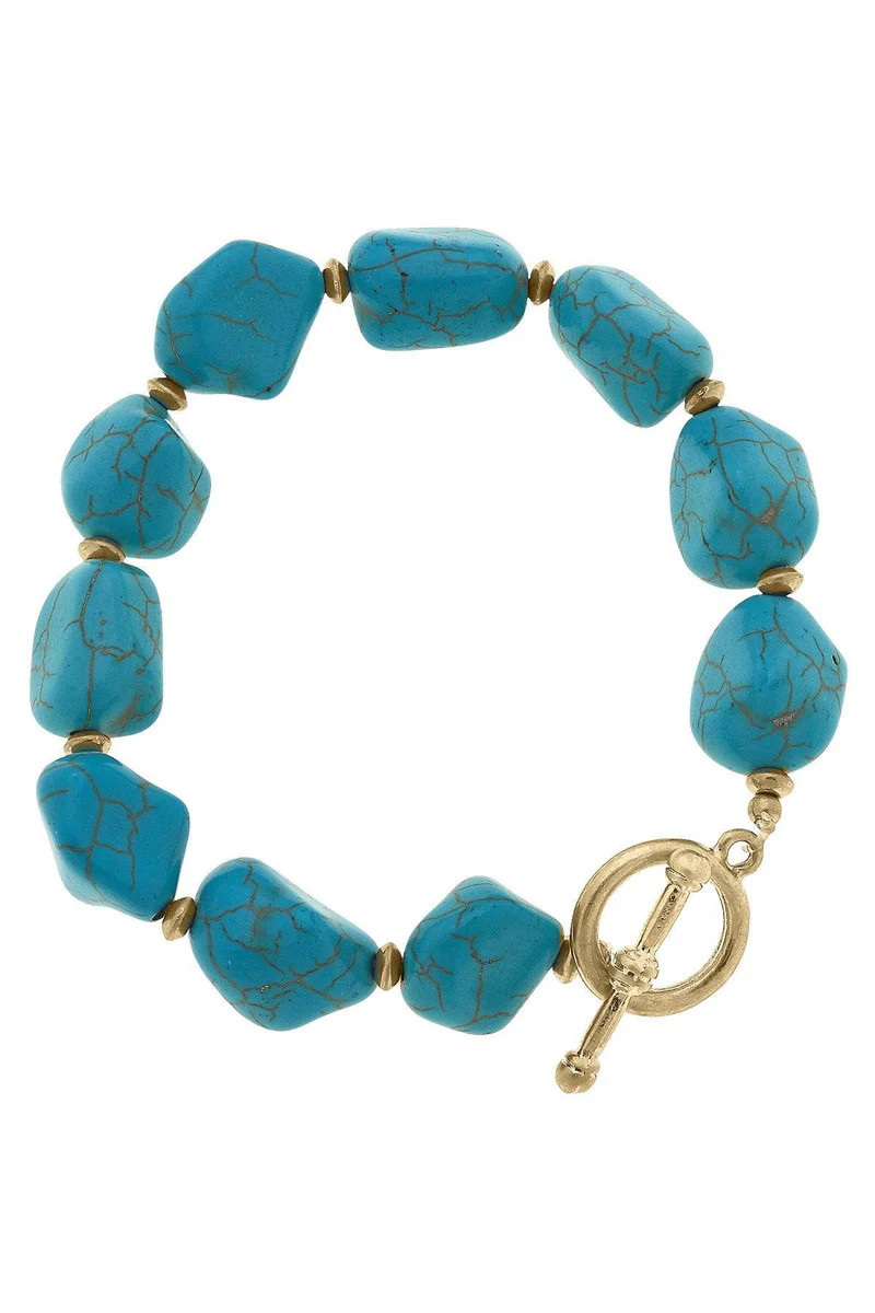 Levi Turquoise Beaded Stretch Toggle Bracelet | CANVAS