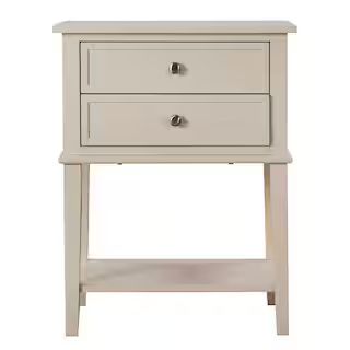 Newton 2-Drawer Beige Nightstand (28 in. H x 16 in. W x 22 in. D) | The Home Depot