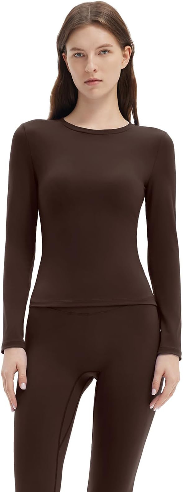 SUUKSESS Women 2 Piece Workout Set Tummy Control Legging Long Sleeve Workout Top | Amazon (US)