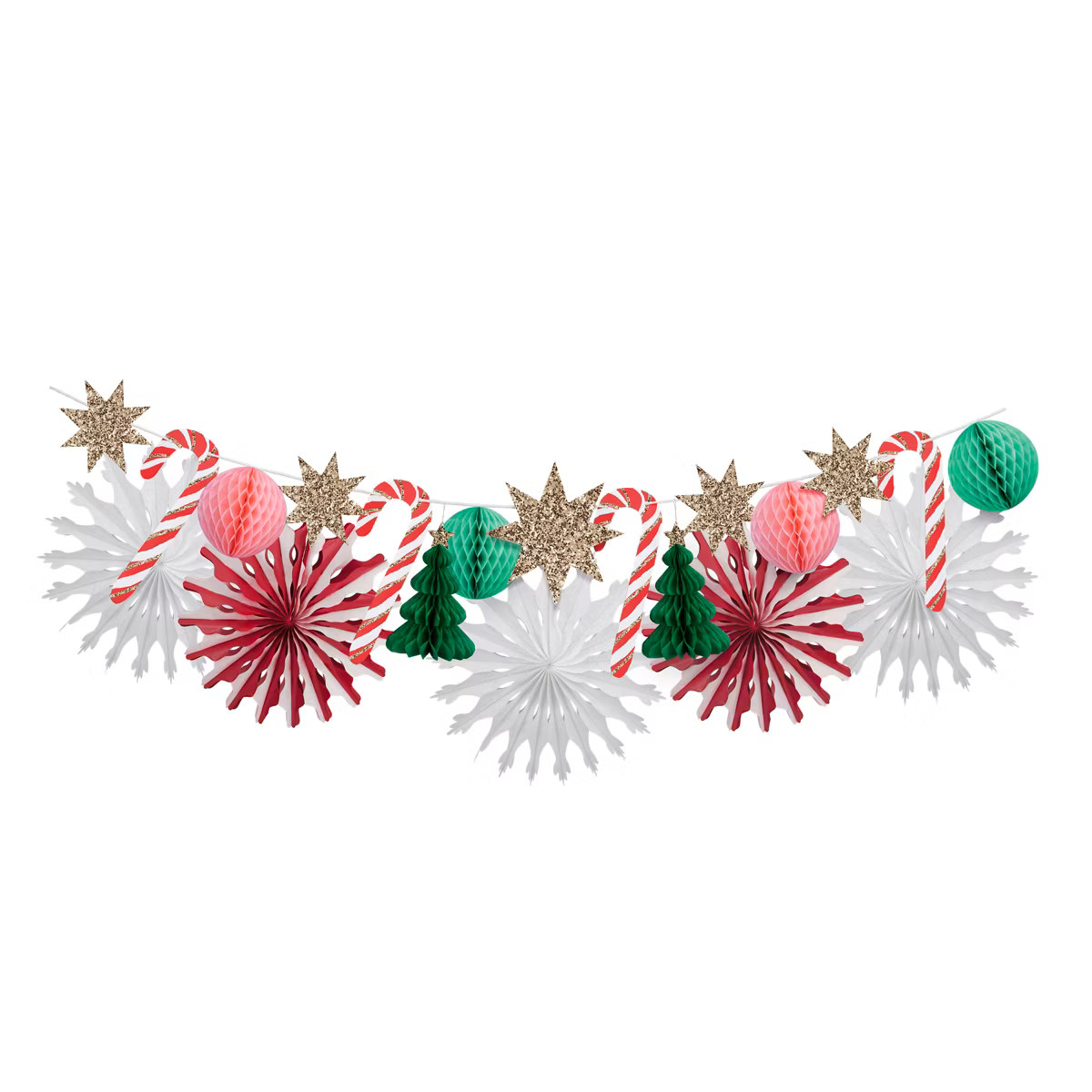 Meri Meri Christmas Honeycomb Garland (10' with excess cord - Pack of 1) | Target