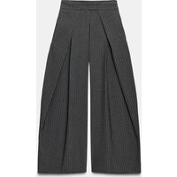 Zara - Zw Collection Pinstripe Pleated Pants - Women - Gray - Women | Zara US