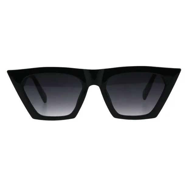 Womens Futuristic Squared Flat Top Cat Eye Goth Retro Mod Sunglasses Black Smoke | Walmart (US)