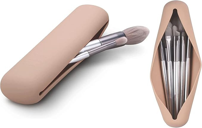 Silicone Travel Makeup Brush Holder, Travel Portable Makeup Brush Case, Sleek Travel Makeup Brush... | Amazon (CA)
