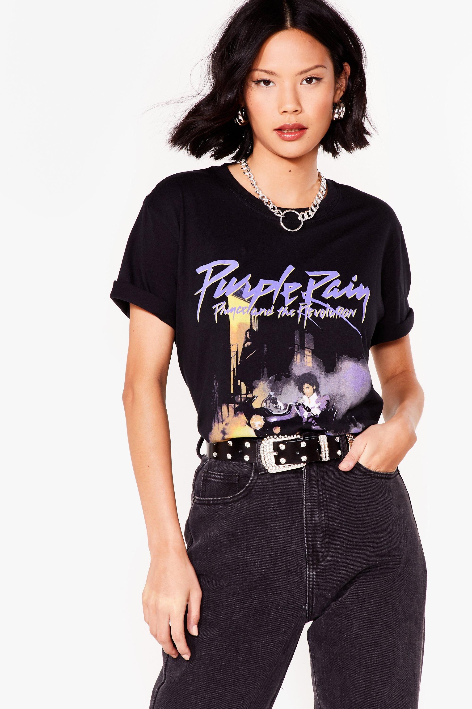 Womens Purple Rain Graphic Band T-Shirt - Black | NastyGal (US & CA)