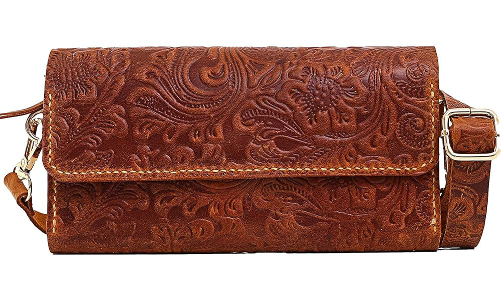 Handmade Small Crossbody Shoulder Bag for Women, Cellphone Bags Adjustable Strap, Leather Card Ho... | Amazon (US)