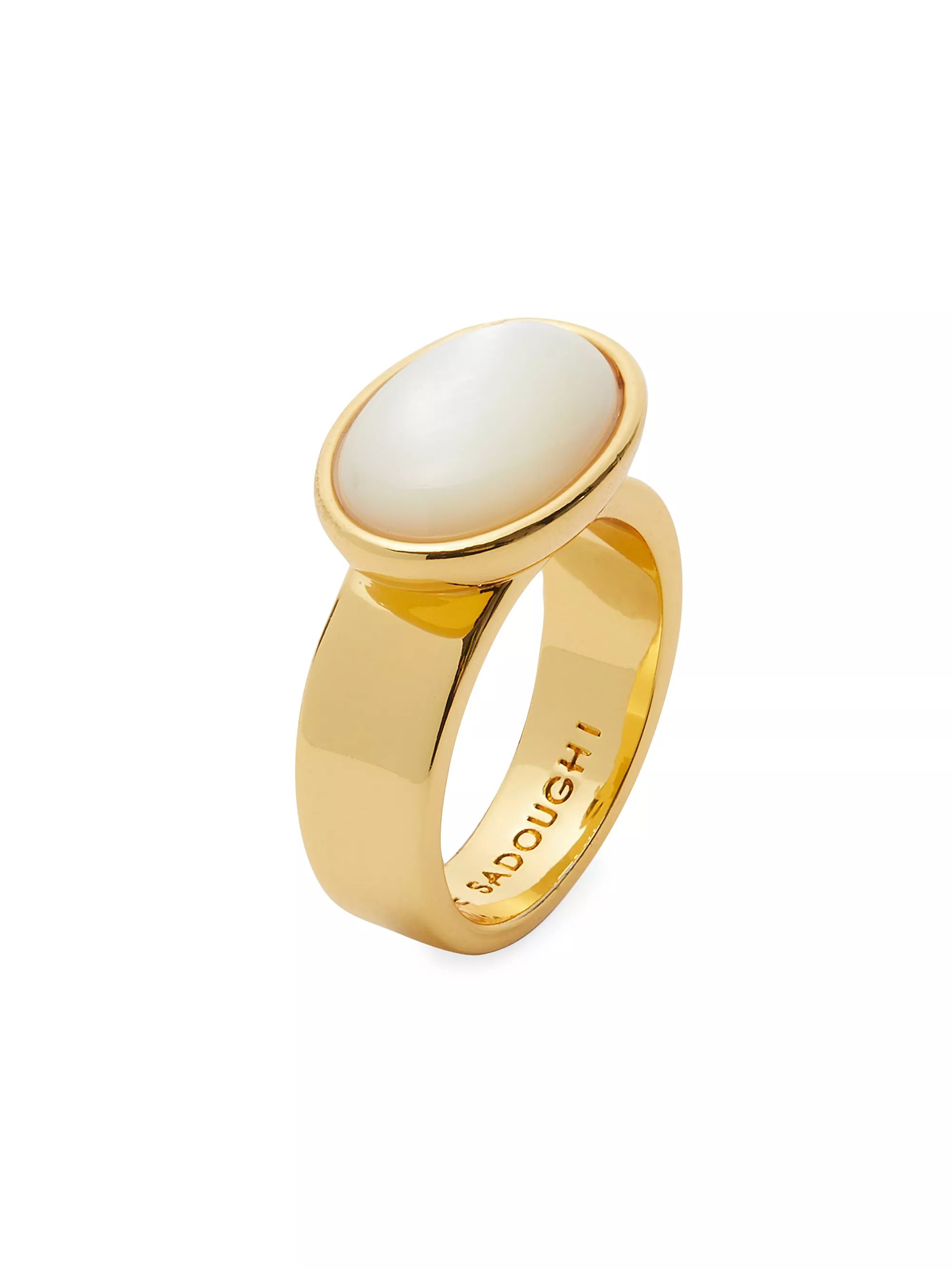 Dome Goldtone & Recon Stone Signet Ring | Saks Fifth Avenue