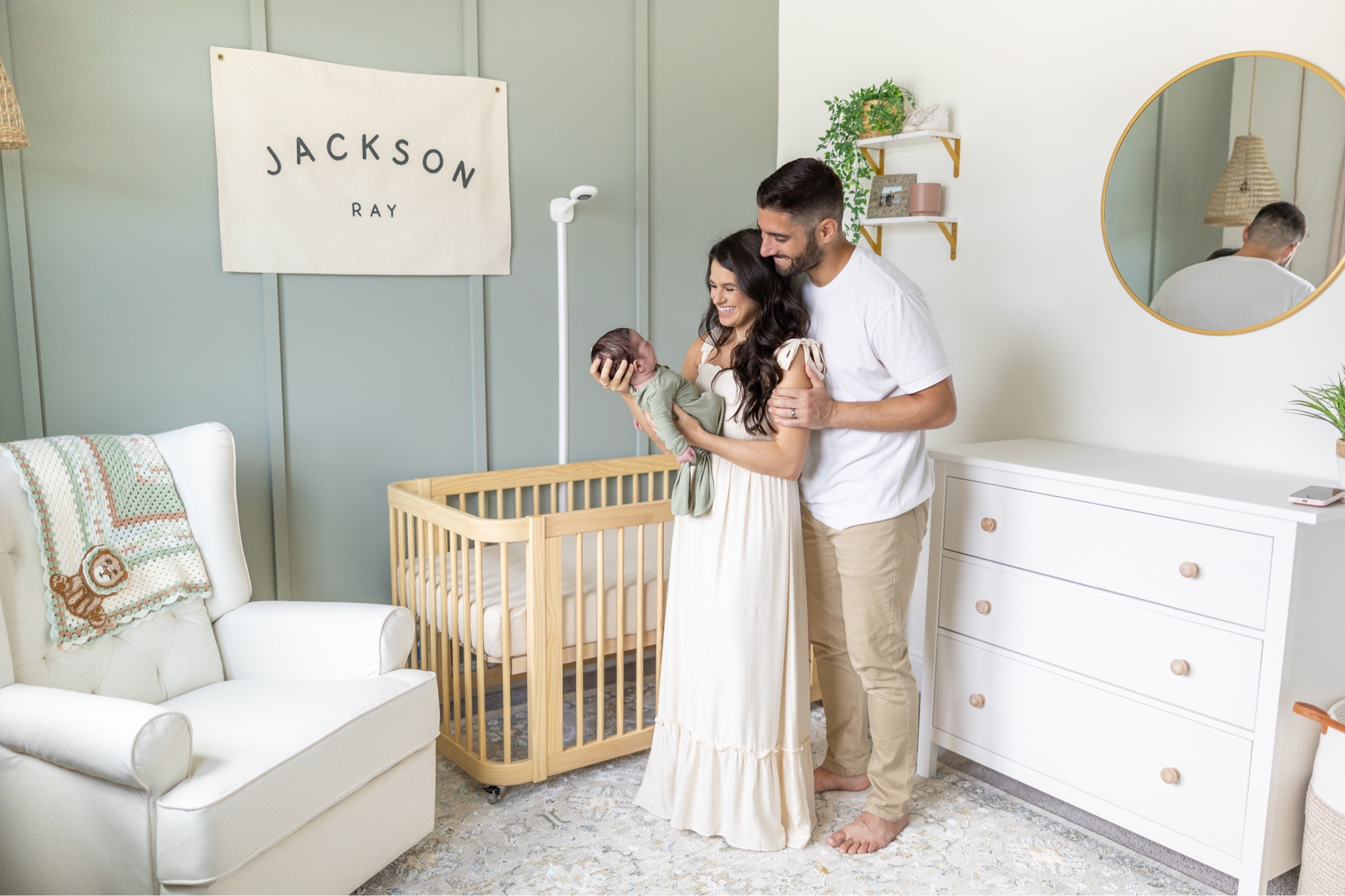 Our gender neutral, earthy & cozy nursery 💚👶🏻

Not linked: crib is Nestig, recliner is Namesake, carpet is HomeGoods and dresser is IKEA 

#LTKhome #LTKfamily #LTKbaby