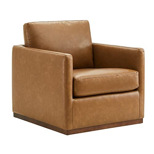 CHITA Swivel Accent Chair, Mid Century Modern Arm Chair for Living Room and Bedroom, Saddle Brown | Amazon (US)