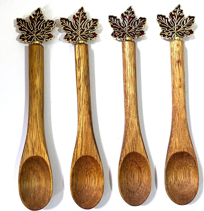 4PCS Small Wooden Spoons for Eating, Collection Fall Spoons, Fall Coffee Spoons,Wooden Teaspoon,S... | Amazon (US)