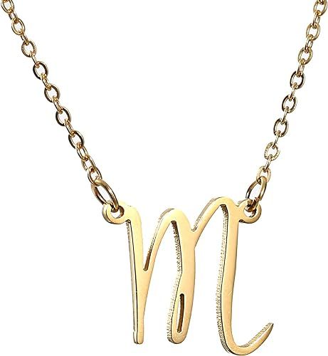 AOLO Initial Necklace 26 Letters from A-Z Stainless Steel Silver and Gold Color | Amazon (US)