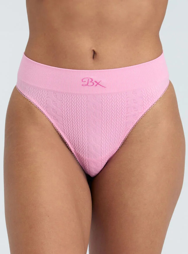 Cable knit seamless thong - Candy Pink | Boux Avenue (UK)