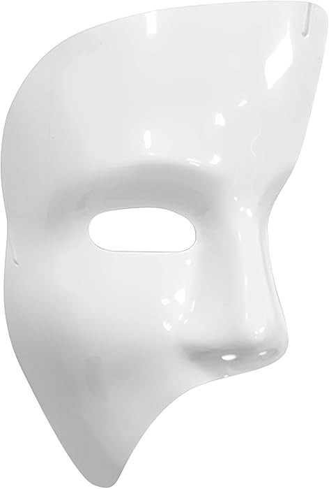 White Phantom Plastic Mask Costume Accessory - 1 Count - Durable, Mystery & Elegant - Ideal Hallo... | Amazon (US)