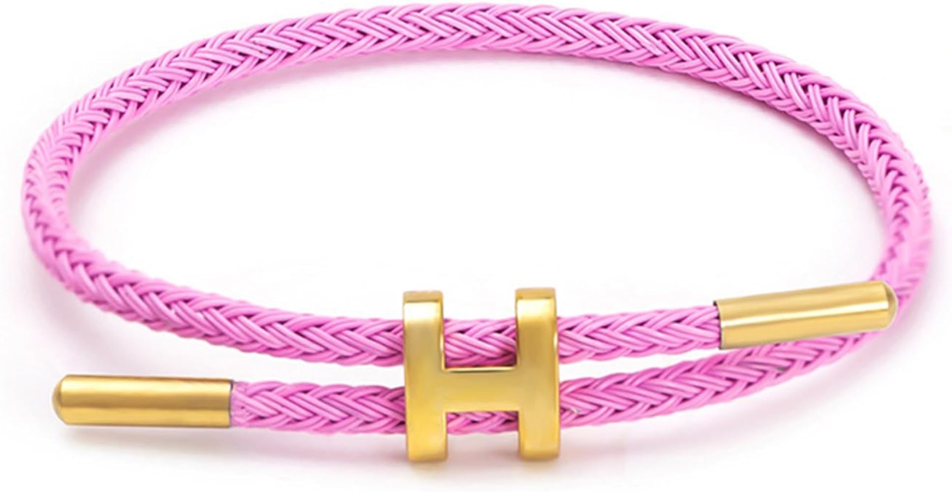 Adjustable Wire Bracelet- Letter Shaped Buckle Design Titanium Steel Waterproof Bracelets Rope, H... | Amazon (US)