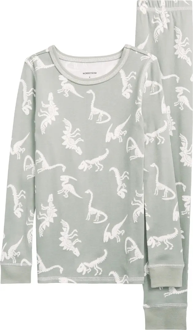 Kids' Glow in the Dark Fitted Two-Piece Pajamas | Nordstrom