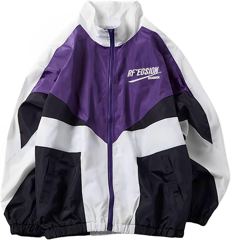 Wyeysyt Women Windbreaker Jacket Y2k Varsity Jackets Oversized Vintage 90s Jacket | Amazon (US)