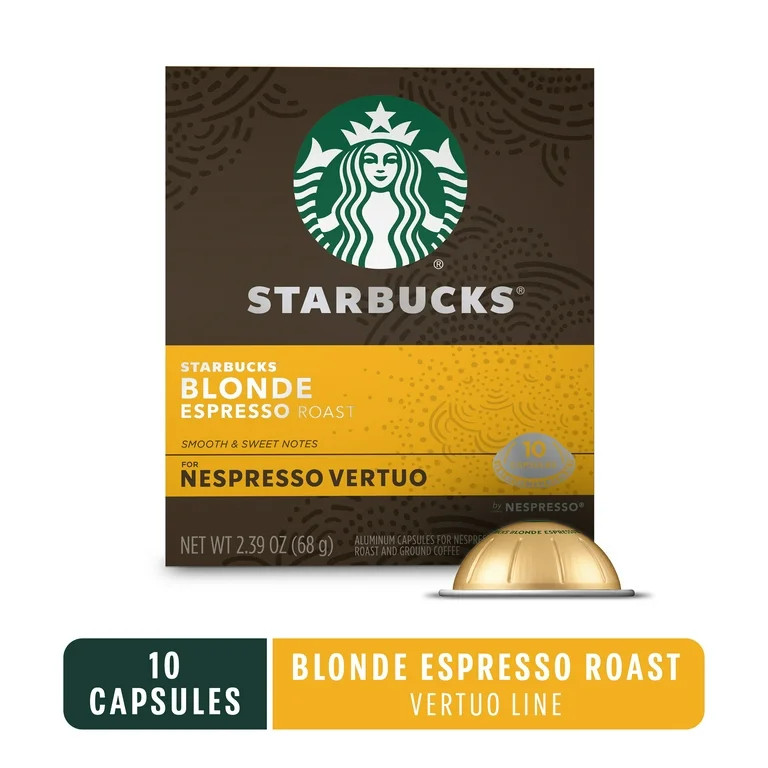 Starbucks Blonde Espresso Light Roast for Nespresso Vertuo Capsules, 10 Count Box - Walmart.com | Walmart (US)