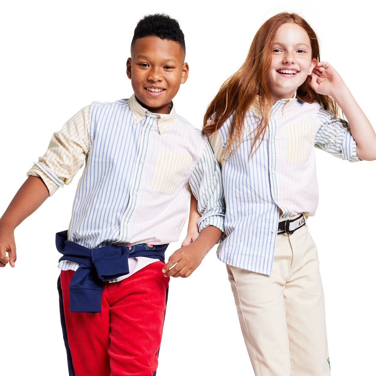 Kids' Fun Stripe Collared Long Sleeve Button-Down Shirt - Rowing Blazers x Target | Target