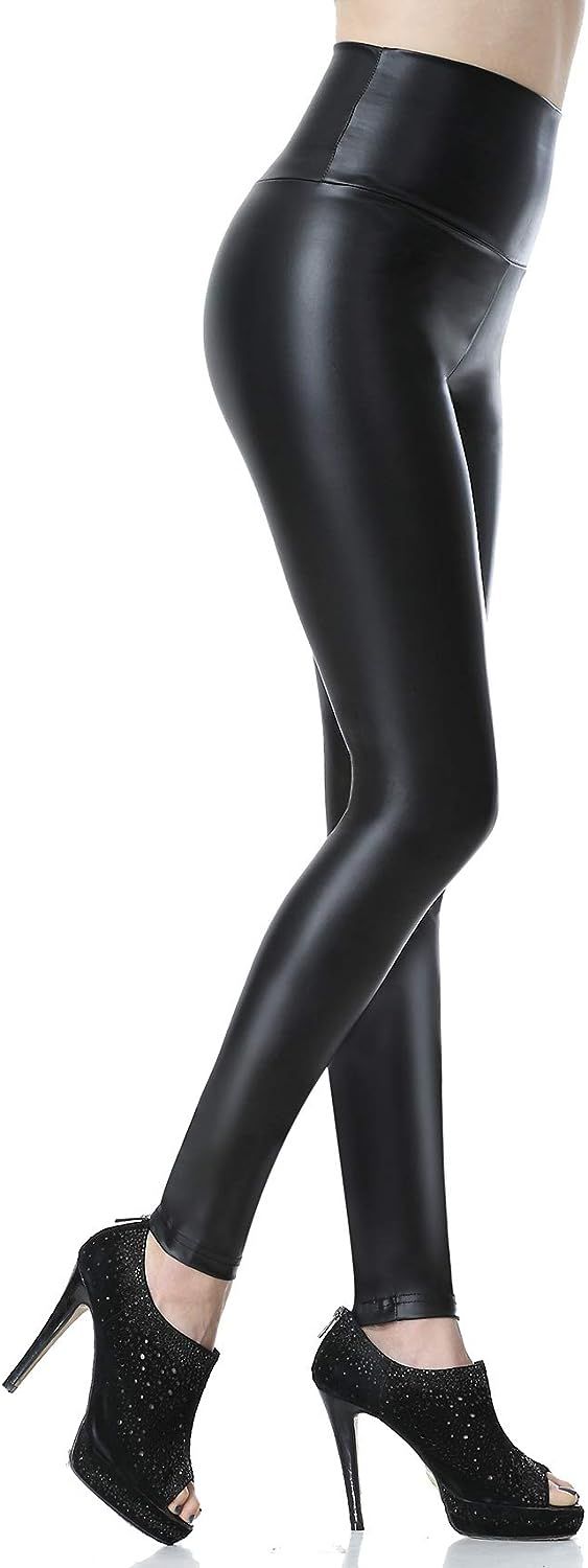 Everbellus Sexy Womens Faux Leather High Waisted Leggings | Amazon (US)
