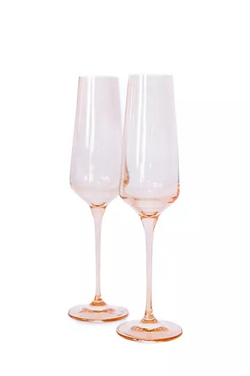 Estelle Colored Glass Champagne Flute Set | Anthropologie (US)