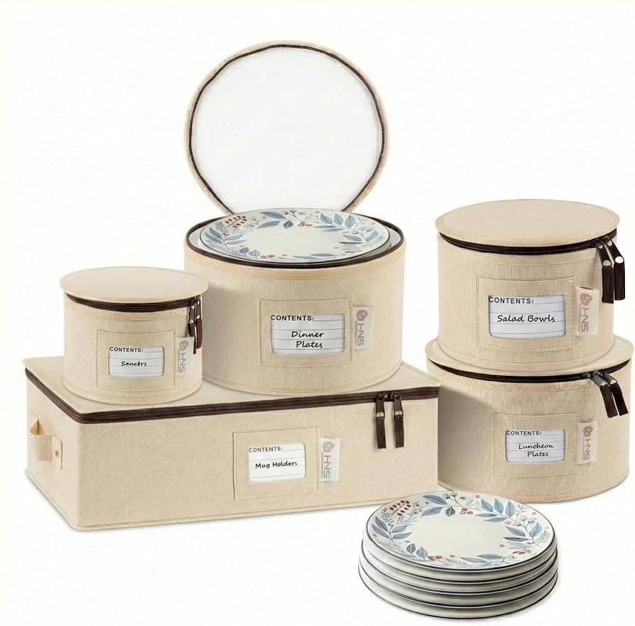 China Storage Hard Shell Containers 5-Piece Set Moving Boxes, Cream | Amazon (US)